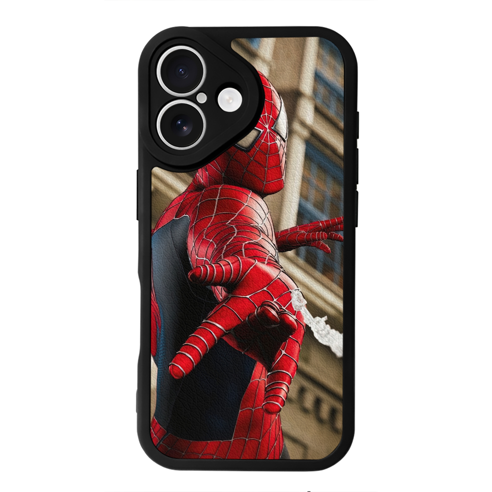 Spider Man スパイダーマン 【iPhone 16シリーズ対応】シリコンスマホケース（レザー調） 材質：シリコン